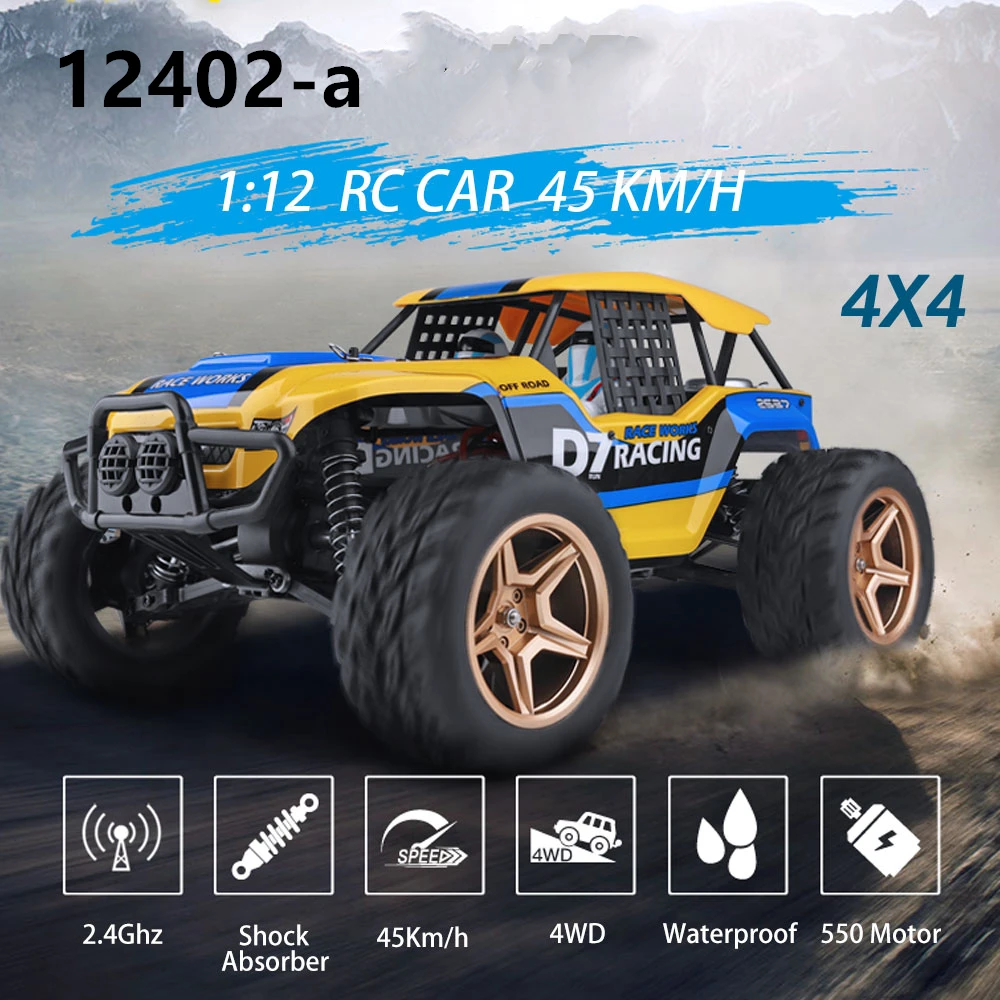 WlToys 12402A D7 1/12 RC автомобиль 2 4 г 4WD USB Buggy Crawler автомобиля 550 мотор 45км/ч Высокая