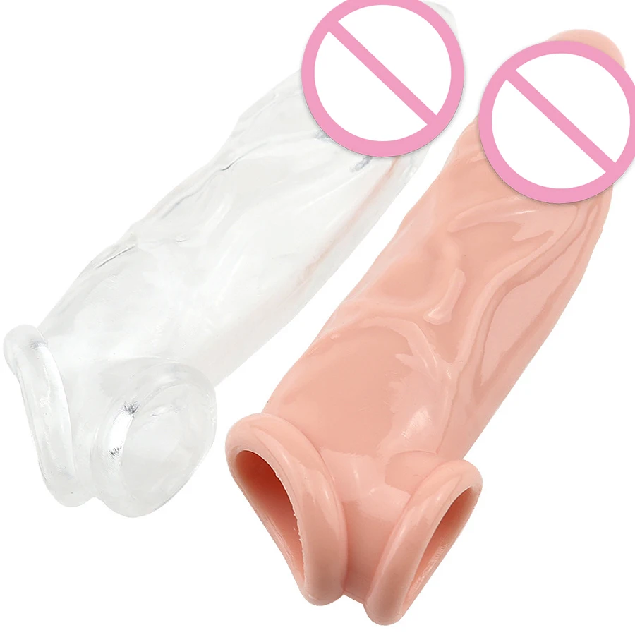 Soft Penis Sleeve Sex Toys Penis Extender Condom for men Delayed Ejaculation Cock Rings Reusable Condoms Adult toy for couple