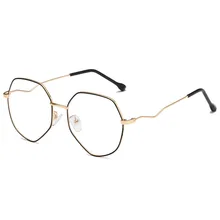 Европейские и американские ретро металлические неправильный многоугольник без градусов очки для чтения унисекс простые Новые повседневные плоские очки для чтения