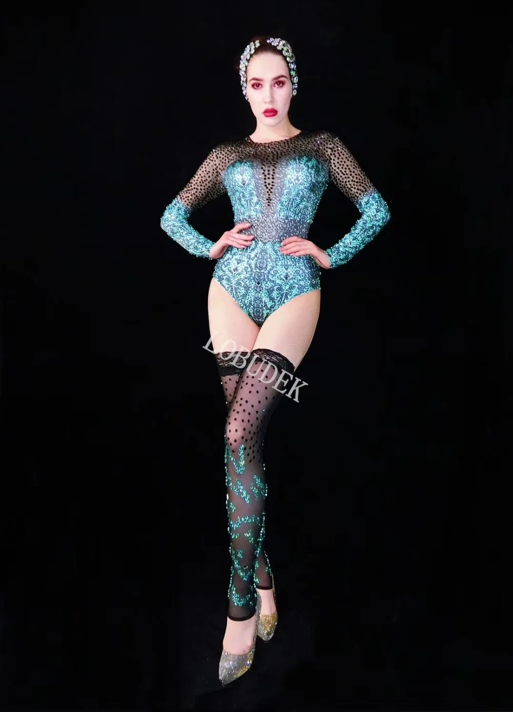 Новинка; Цвет черный, синий; стразы; боди-леггинсы; модная одежда для празднования дня рождения; колготки с кристаллами; костюм певицы, танцовщицы, сцены; DS
