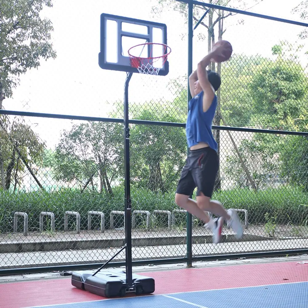 

HY-B07S Portable Removable Basketball Stand System Basketball Hoop Teenager PVC Transparent Back Panel With 2.1m-2.6m Adjustable