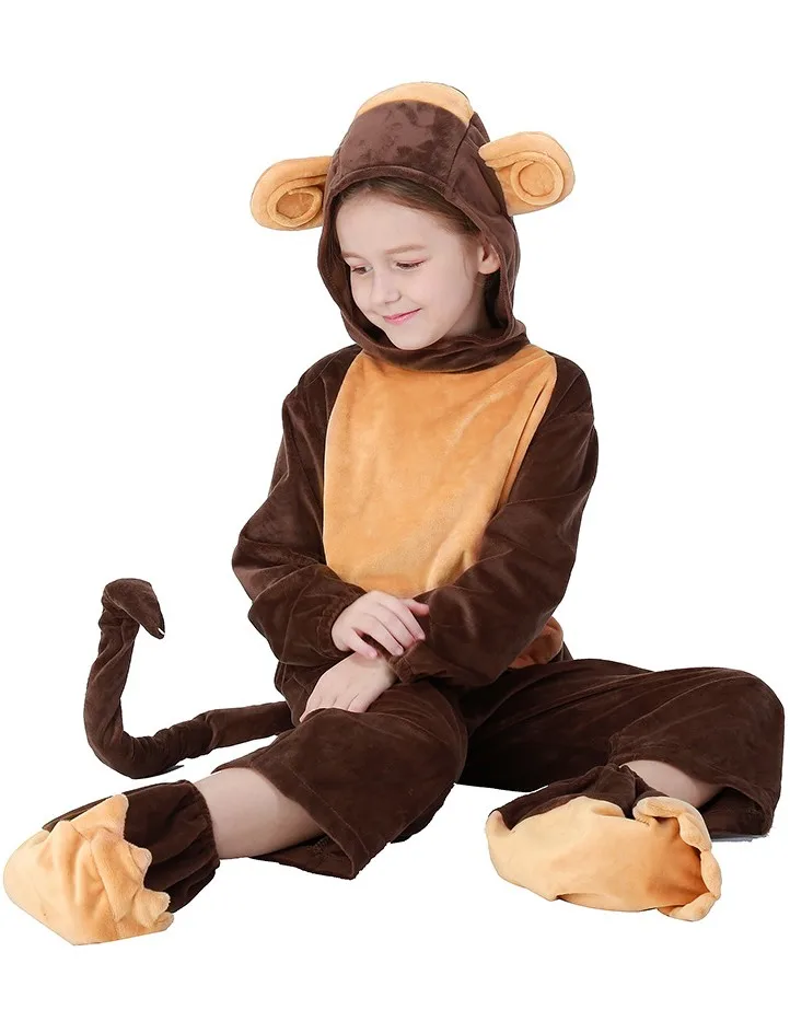 Boy Girl Animal Onesie Monkey Pajamas Child Kid Halloween Book Week Monkey Cosplay Outfit Boy Girl Animal Onesie Monkey Pajamas Child Kid Halloween Book Week Monkey Cosplay Outfit