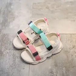 Летняя дышащая нескользящая обувь с рисунком медведя для маленьких мальчиков и девочек; дизайнерские сандалии; обувь для первых шагов