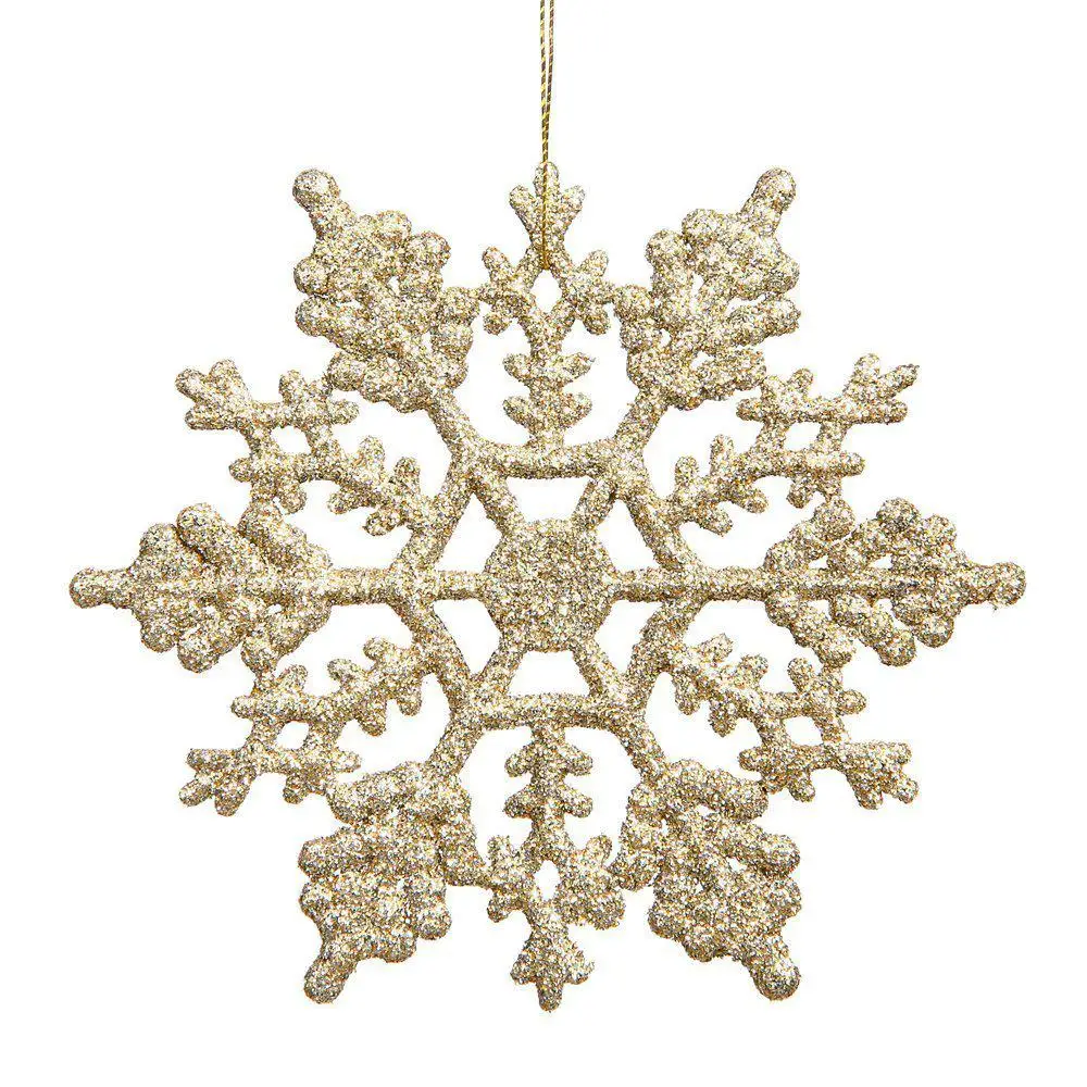 DishyKooker Vickerman пластиковая блестящая Снежинка, 4 дюйма, золото, 24 в коробке