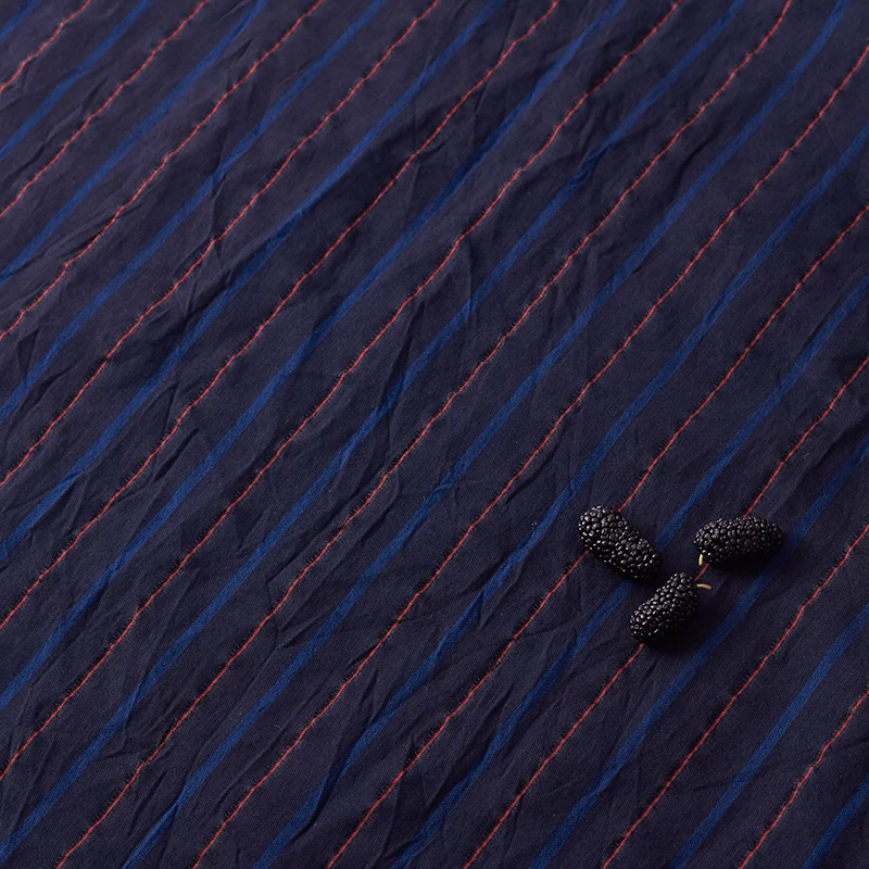 Хлопок нейлон красный и синий в полоску ткань высокого количества и высокой плотности пряжа окрашенная tissu высокого класса на заказ платье халат tissus