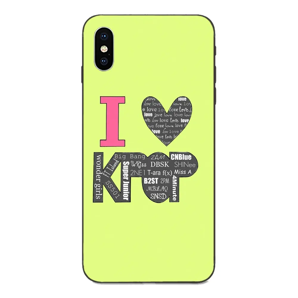Для Apple IPhone X XS Max XR 4 4s 5 5S SE 6 6S 7 8 Plus TPU чехол для телефона I Love Kpop - Цвет: as picture
