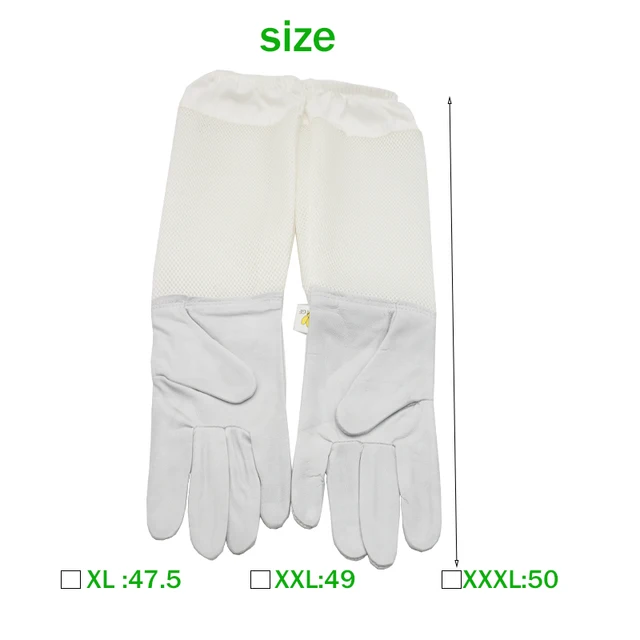 Beekeeper Anti-bee Gloves Beekeeping Protective Sleeves Ventilated Sheepskin And Canvas For Apiculture Tools Beekeeping Gloves 2