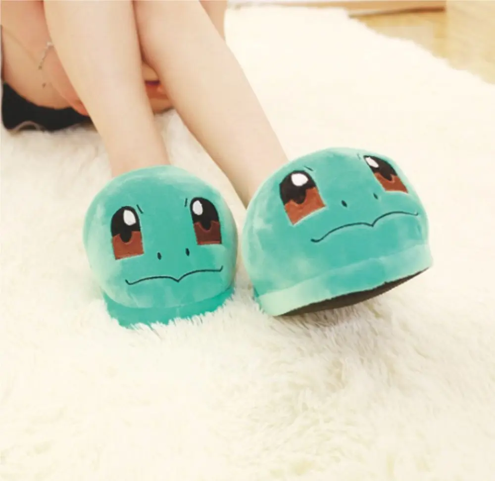 Kawaii/тапочки с героями мультфильмов; домашняя обувь; женская обувь для костюмированной вечеринки; Сезон Зима; теплая обувь - Цвет: Squirtle