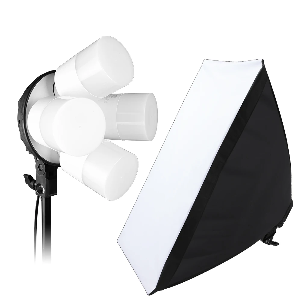 Photography 50x70CM Lighting Four Lamp Softbox Kit With E27 Base Holder Soft Box Camera Accessories For Photo Studio Video video monitors Photo Studio Supplies