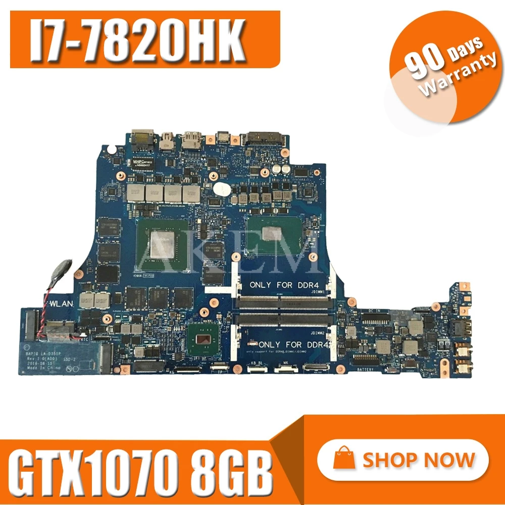 Voor Dell Alienware 15 R3 17 R4 Laptop Moederbord LA-D751P CN-0V1KRT 0V1KRT V1KRT Moederbord Moederbord I7-7820HK GTX1070 8 Gb Voor Dell Alienware 15 R3 17 R4 Laptop Moederbord LA-D751P CN-0V1KRT 0V1KRT V1KRT Moederbord Moederbord I7-7820HK GTX1070 8 Gb