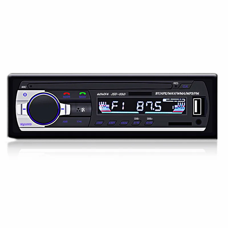 Jsd-520 12 в Bluetooth Стерео FM радио MP3 аудио плеер MP5 5 в зарядное устройство USB SD AUX Автоэлектроника сабвуфер 1 DIN Авторадио