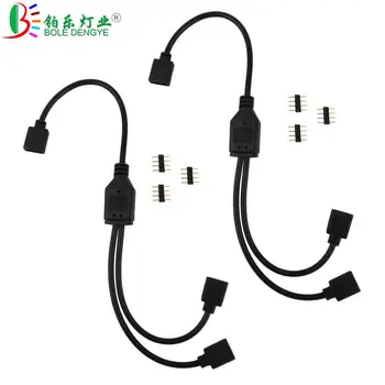 

1pcs 4PIN RGB Tape Connector 1 To 2 3 4 Way Y Shape Splitter Cable Cord Male Female Extension Wire For 2835 5050 RGB LED Strip