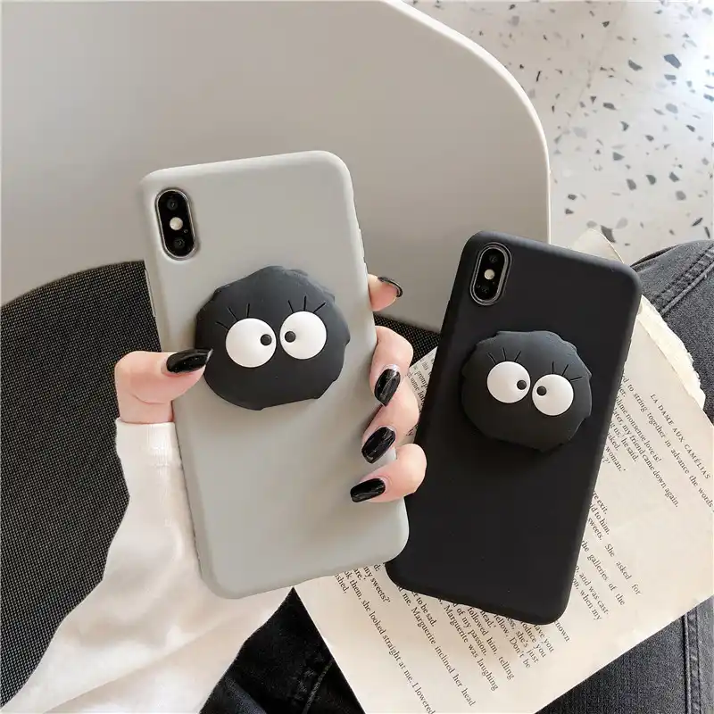 日本アニメ 3dゴースト黒目電話ケースiphone 11 プロxs Max X Xr用coque Iphone 7 8 6sプラスケース フィットケース Aliexpress