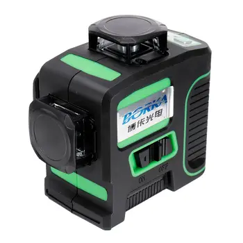 

Laser Level 3D 12 Lines Green Light Auto Self Leveling 360° Rotary Cross Measure Waterproof Charging US Plug Measuring Tool