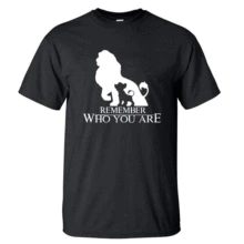 Футболка с надписью «Король Лев Симба», мужские летние топы года, футболки с героями мультфильмов, черные футболки Харадзюку