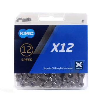 

KMC X12 Bicycle Chain 126L 12 Speed MTB Road Bicycle Chain With Original Box and Magic Button for Mountain Bike Parts Silver