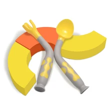 Детская посуда, набор ложка и вилка для кормления, дорожная ложка для малышей, легкая ручка, термостойкая ложка для кормления детей