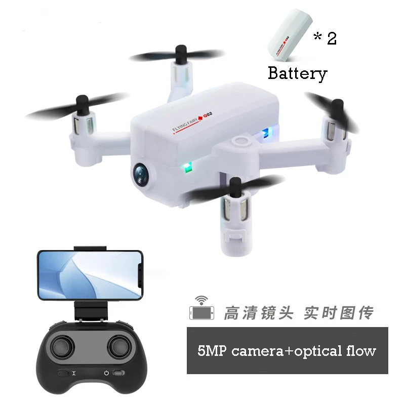 Мини Карманный Дрон с HD 4K FVP wifi камера Дрон RC Квадрокоптер широкий угол Безголовый оптический поток режим удержания высоты Дрон - Цвет: 5MP camera white 2B