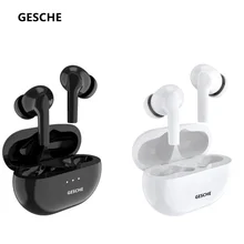 GESCHE Bluetooth 5.0 earphone noise reduction transparent charging box wireless earphone 9D stereo sports waterproof earphone