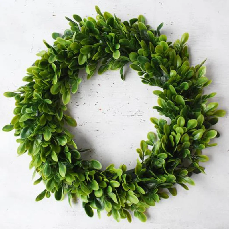 Искусственная гирлянда Зеленый лист железная проволока искусственная Цветочная лоза из ротанга украшение для подвешивания на двери жасминовая трава кольцо Свадебный декор - Цвет: C