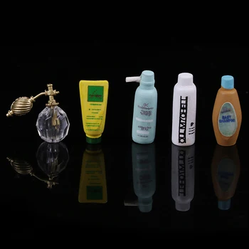 

5Pcs/Set 1:12 Dollhouse furniture bathroom perfume shampoo bath gel set