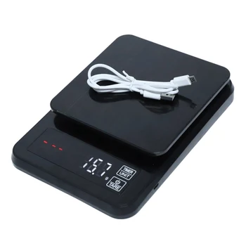 

Digital Coffee Scale Multifunction Kitchen Food Scale With Timer Temperature Probe Lcd Display Green Backlight 3000g/1g