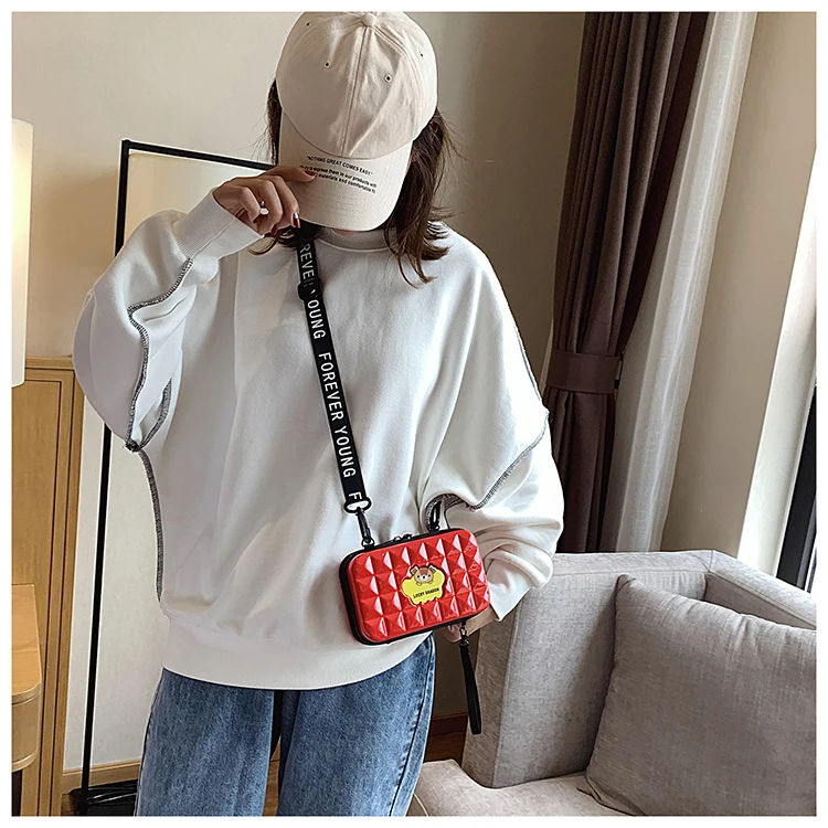 Cartoon Bag New Mini Suitcase Box Bag Small Fresh Messenger Bag Wide Shoulder Bag