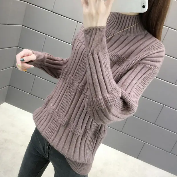 Натуральный хлопок, плоская подошва, вязанные, Blusas De Inverno Feminina, женские свитера и свитера, 9358, новые женские платья на осень и зиму