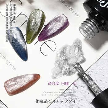 

Manicure Art Spar Cat Eye Glue Versatile Sorbet Moonlight Spar UV Polish Flexible Ice Transparent Silvery White Wide Cat Eye Glu