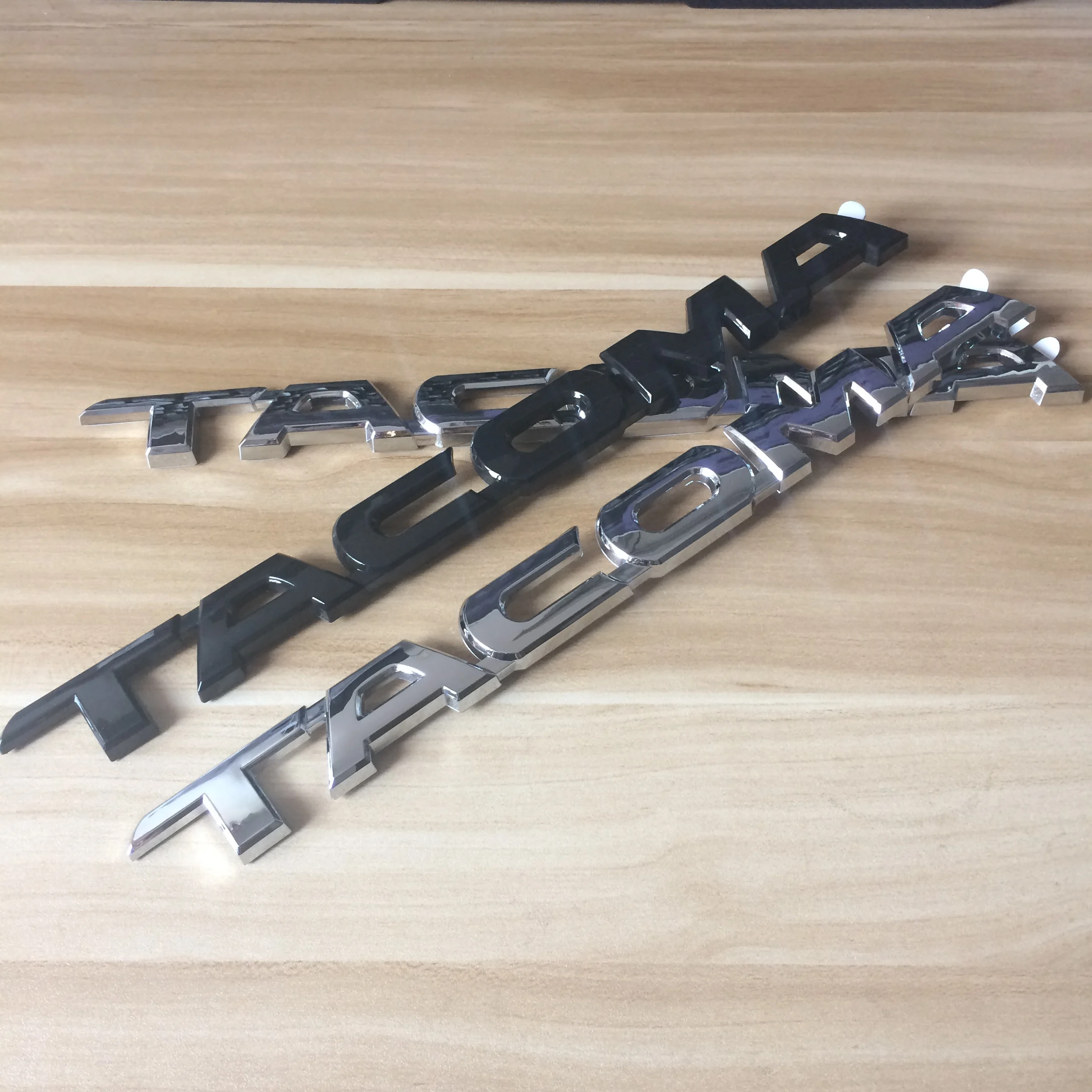 High Quality 1pc New Car Styling 30CM 3D ABS Plastic Chrome Black Emblem Side Decal Badge Sticker Nameplate For Tacoma