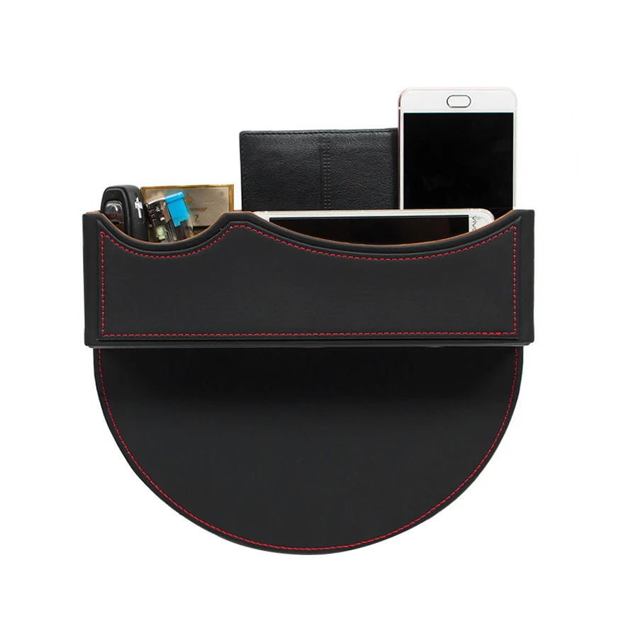 

E-FOUR Car Seat Gap Filler Premium PU Leather Car Seat Side Pocket Organizer Car Seat Storage Organize with USB Charger Holes