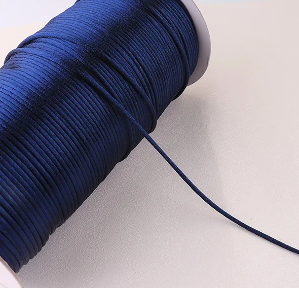 Navy Blue 20m 1,5 мм китайский узел веревка темно-синий/зеленый/красный коричневый макраме атласный шнур для браслета Плетеный DIY ювелирные аксессуары бисерная нить - Цвет: Navy Blue 20m