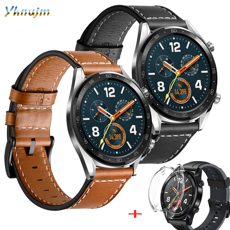 22mm Watchband Genuine Leather Strap For Huawei Watch GT Wristband Watch Band