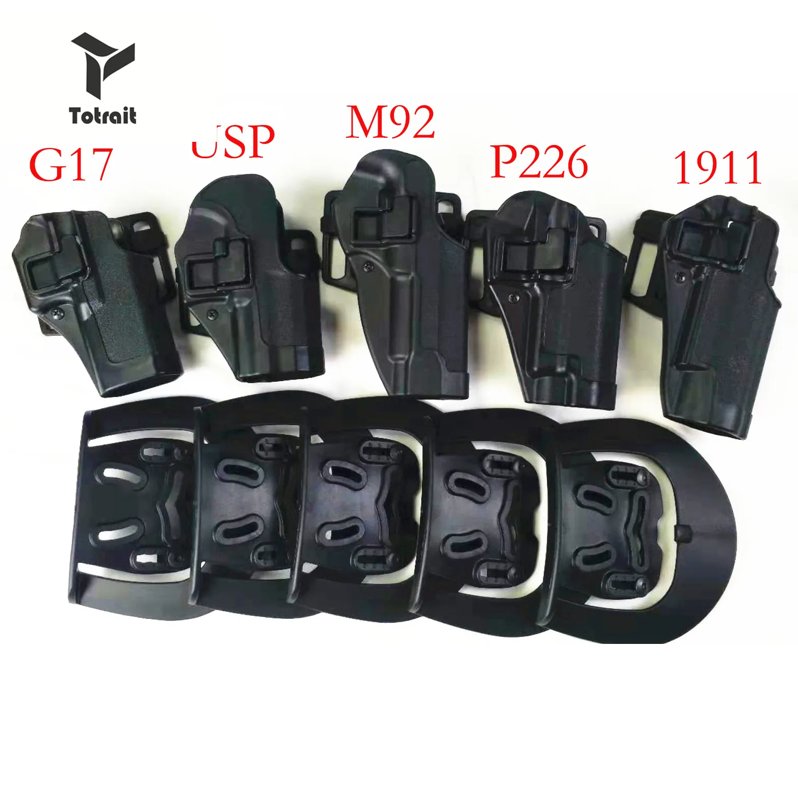 

TOtrait Tactical Airsoft Gun Holster For Glock17 22/USP/Colt 1911/ M9/SigP226 Military Hunting Pistol Belt Holster Right Hand
