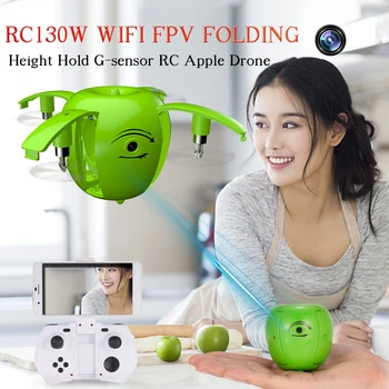 

130W 720P 0.3MP Camera Drone Wifi FPV Apple Drone Height Hold G-sensor Foldable Selfie RC Quadcopter Mini Dron Gifts for Kids