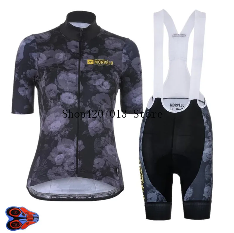 Morvelo Women's 9D gel pad Short sleeve Cycling Jersey sets ladies Pro Team summer Maillot Cycling Ropa ciclismo suits - Цвет: as picture