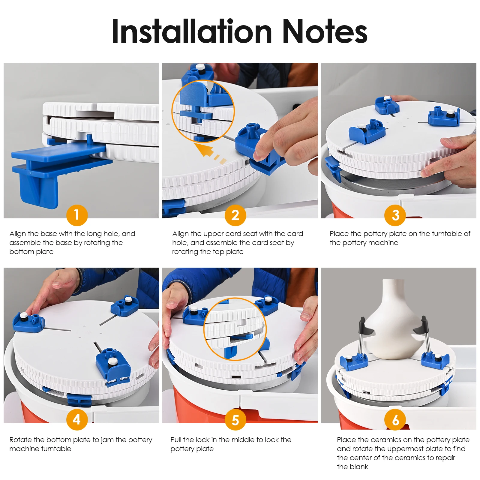 Adjustable Pottery Ceramic Trim Holder Clip Centers Pottery Wheel Plastic Round Plate Polymer Scraping Modelling Repair Tools pottery sculpting tools pottery tools clay craft tool