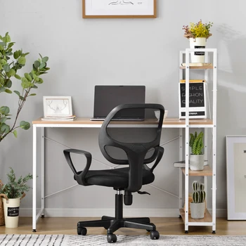 

Office Furniture Computer Desk With 4 Tier Storage Shelves Laptop Table Study Table With Bookshelf For Home Office Workstation