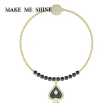 Леди SWA Браслет для покера Кристалл Лопата невидимая магнитная пряжка женский черный бисер ручной цепи ювелирные изделия подарок