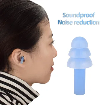 

1 Pair Reusable Soft Silicone Ear Plugs Sound Insulation Hearing Protection Ear plugs Noise Reducing and Sound Blocking Earplugs