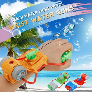 

5 M Shooting Range Mini Wrist Water G un Toys Summer Beach Spiderman Style Water Fun Wrist Blasters Toys For Pools Party Seaside