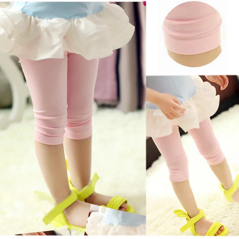 

Girl'S Leggings Children Modal Versatile Capri Pants Summer Big Boy Candy-Colored Crawler