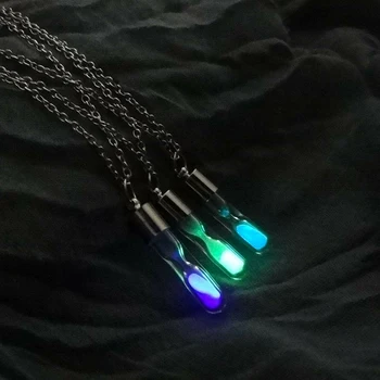 

Fashion Hourglass Luminous Pendant Necklace Glowing In The Dark Hollow Luminous Pendant Necklace Jewelry Halloween Gifts