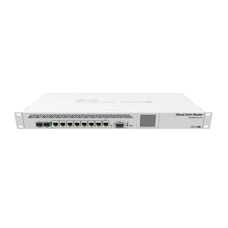 

Mikrotik CCR1009-7G-1C-1S+ Router 1U rackmount, 7xGigabit Ports, 1xCombo port (SFP or Gigabit Ethernet) 1xSFP+ cage, 9 cores 1.2