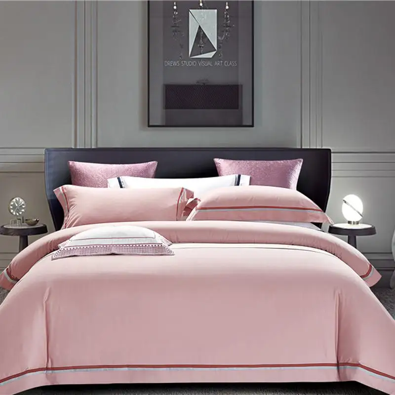 Queen King size 4 шт. Матовые, из египетского хлопка, плотные, теплые, роскошные постельные принадлежности, набор зимних пододеяльников, простыней, Набор подушек, shams - Цвет: Color 4