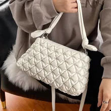 

Embroidery Thread Tote Bags for Women Quilted Crossbody Handbags Quality Soft Leather Shoulder Bag Ladies Designer Messenger Bag