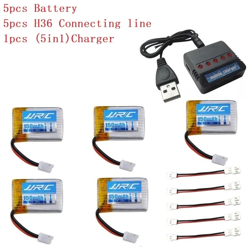 Комплекты зарядного устройства JJRC H36 3,7 V 150mAh 30c для E010 E011 E012 E013 Furibee F36 части квадрокоптера RC 3,7 v Lipo батарея - Цвет: Светло-серый