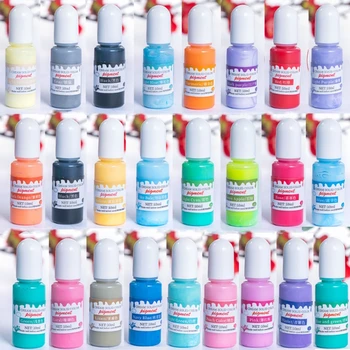 

24 Colors Epoxy UV Resin Pigment Opaque Liquid Epoxy UV Resin Dye Resin Colorant Resin Art Jewelry Making 0.35oz Each