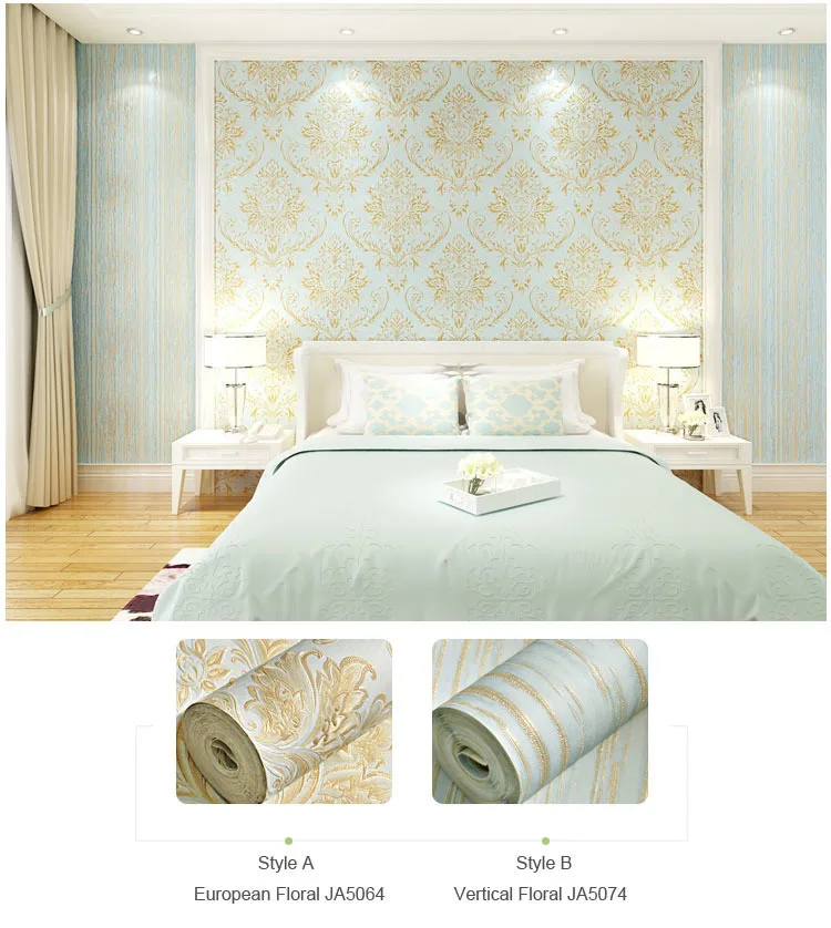 Damask роскошные обои Цветочные Резные тисненый текстурированный обои для спальни стены гостиной вертикальные полосы