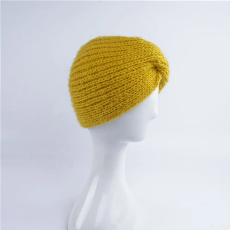 Осенняя зимняя шапка женская Повседневная однотонная индийская шапка бини теплая - Цвет: Yellow